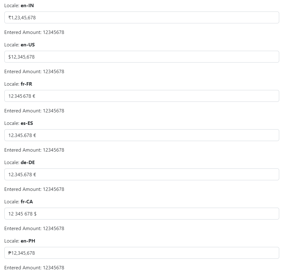 Blazor CurrencyInput Component