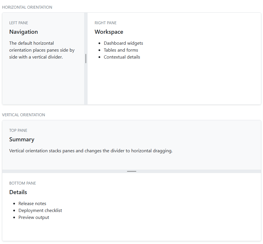 Blazor SplitView Component